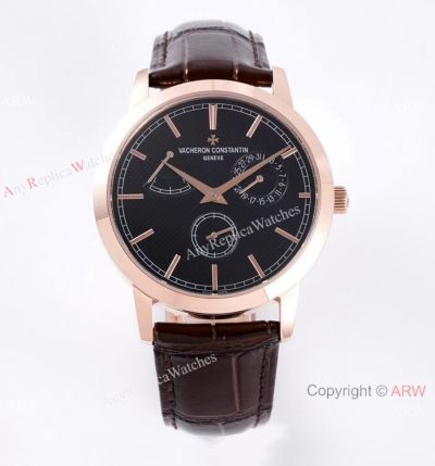 AI Factory Swiss Copy Vacheron Constantin Geneve Traditionnelle Watch Rose Gold Black Dial